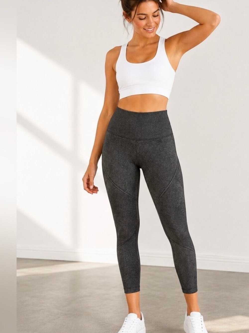 Offline by Aeri High-Waist Sculpting Leggings in Charcoal Gray (Bin A2-040)